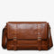 Sac messager homme en cuir véritable vintage avec rabat et deux sangles