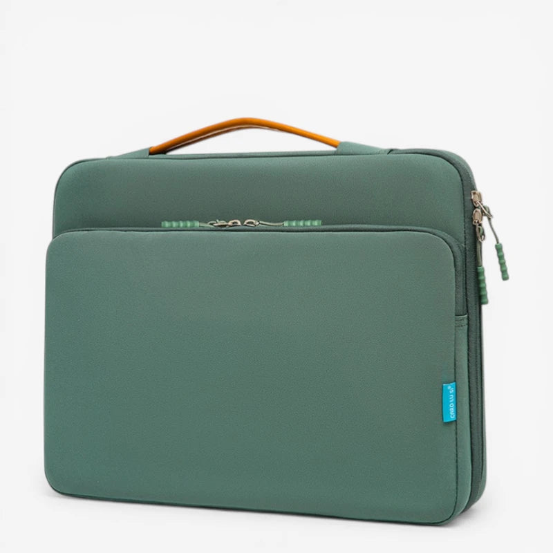 Sac ordinateur vert antichoc 13 à 16 pouces design minimaliste