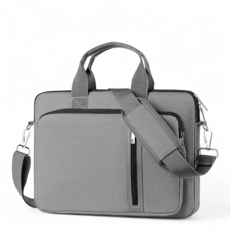 Sac pour ordinateur portable 13 à 17 pouces gris étanche et antichoc avec bandoulière réglable