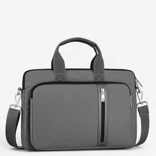 Sac pour ordinateur portable gris anthracite avec double poignée et poche frontale