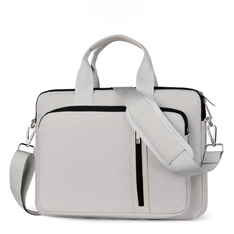 Sac pour ordinateur portable gris clair avec bandoulière réglable
