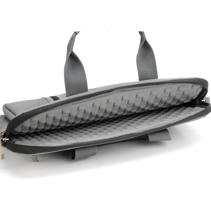 Intérieur matelassé du sac pour ordinateur portable gris, protection antichoc