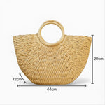 Sac en paille forme coquillage avec anses rondes - Vignette | Sacs pour tous