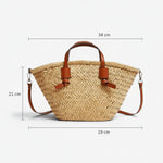 Sac à main paille tressée bohème – Élégant & naturel - Vignette | Sacs pour tous
