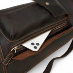 Sac de poitrine en cuir vintage marron – compact et élégant - Vignette | Sacs pour tous