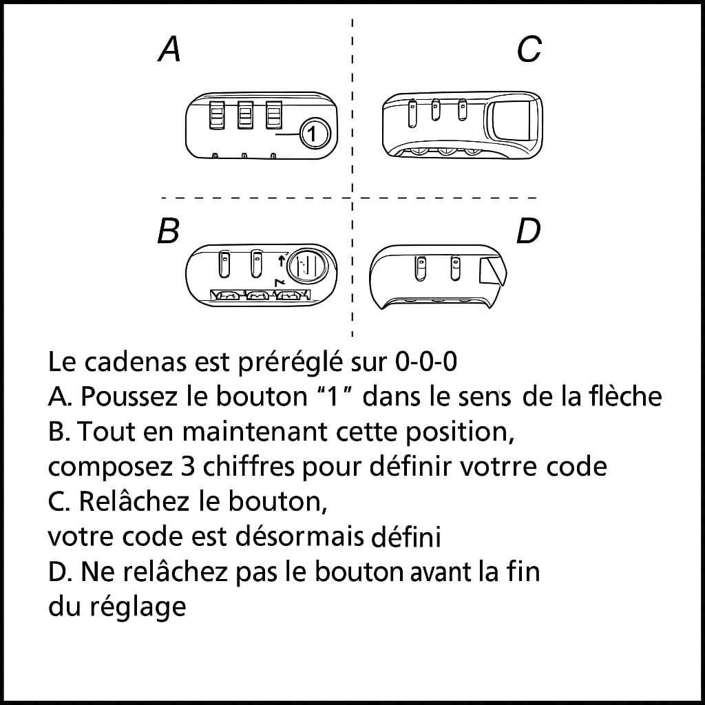 Guide d’utilisation du cadenas à code du sac de poitrine antivol pour homme
