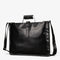 Sac porte-documents en cuir noir pour homme avec bandoulière réglable et fermeture zippée