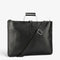Sac porte-documents en cuir noir pour homme et femme avec bandoulière réglable et fermeture zippée