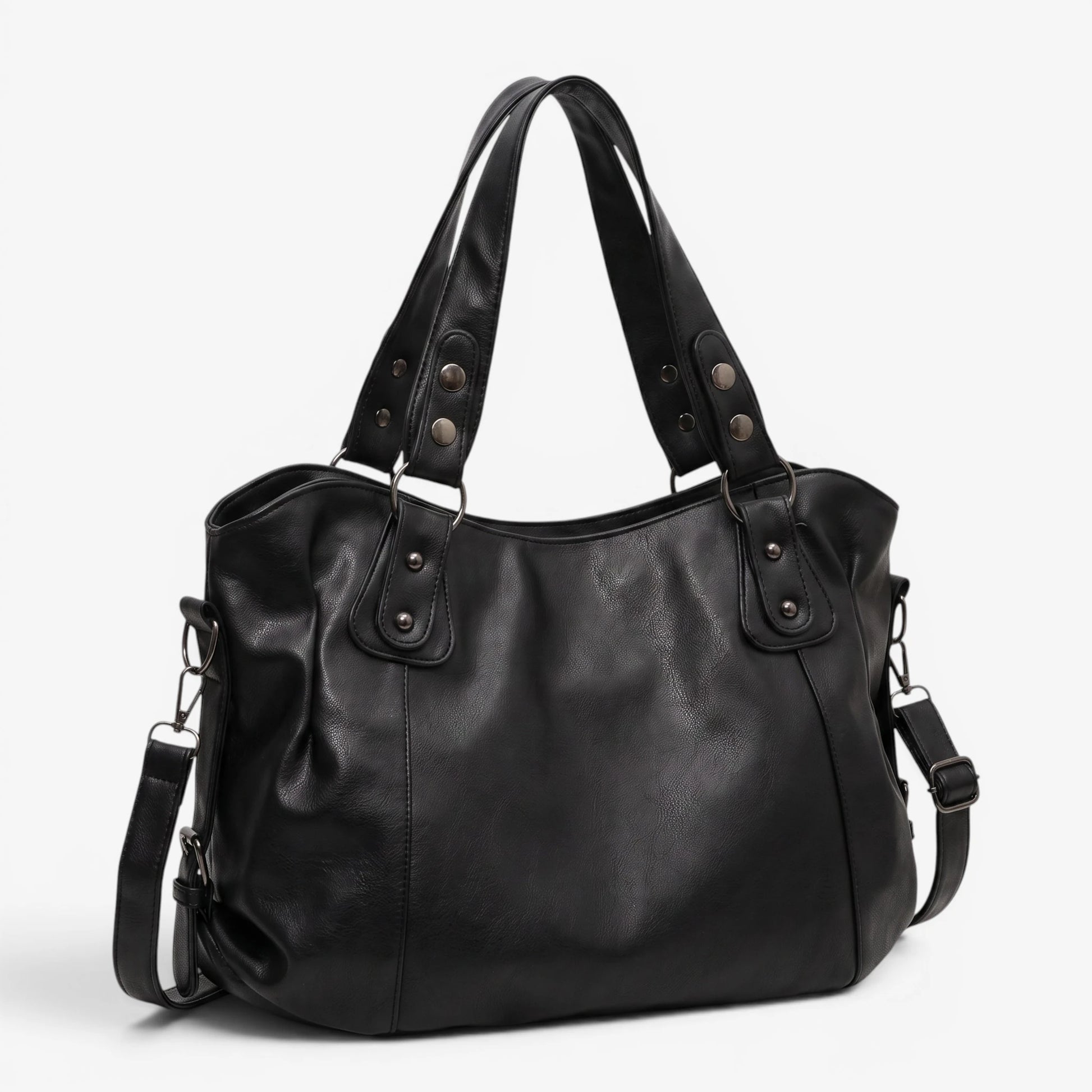 Sac porté épaule noir grande capacité présenté de face