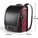 Sac Randoseru noir et rouge bicolore – Cartable japonais rigide - Vignette | Sacs pour tous