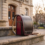 Sac Randoseru noir et rouge bicolore – Cartable japonais rigide - Vignette | Sacs pour tous