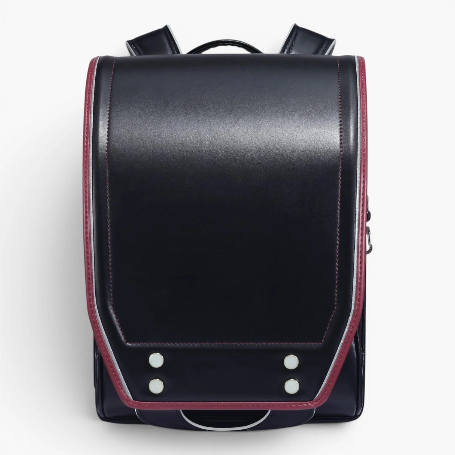 Sac randoseru japonais noir vu de face 26 x 16 x 36 cm