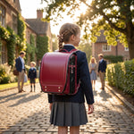 Sac Randoseru rouge et noir bicolore – Cartable japonais rigide - Vignette | Sacs pour tous