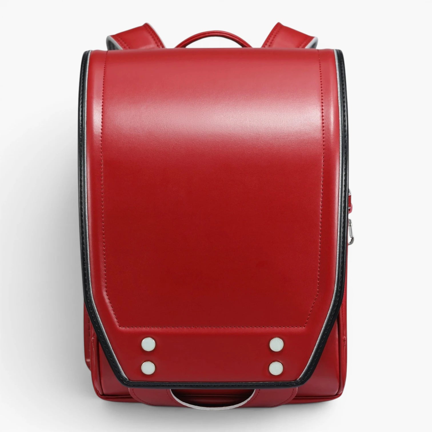 Sac randoseru japonais rouge vu de face 26 x 16 x 36 cm