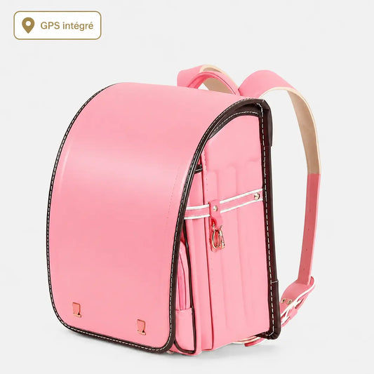 Sac Randoseru  en cuir PU rose, structure rigide japonaise