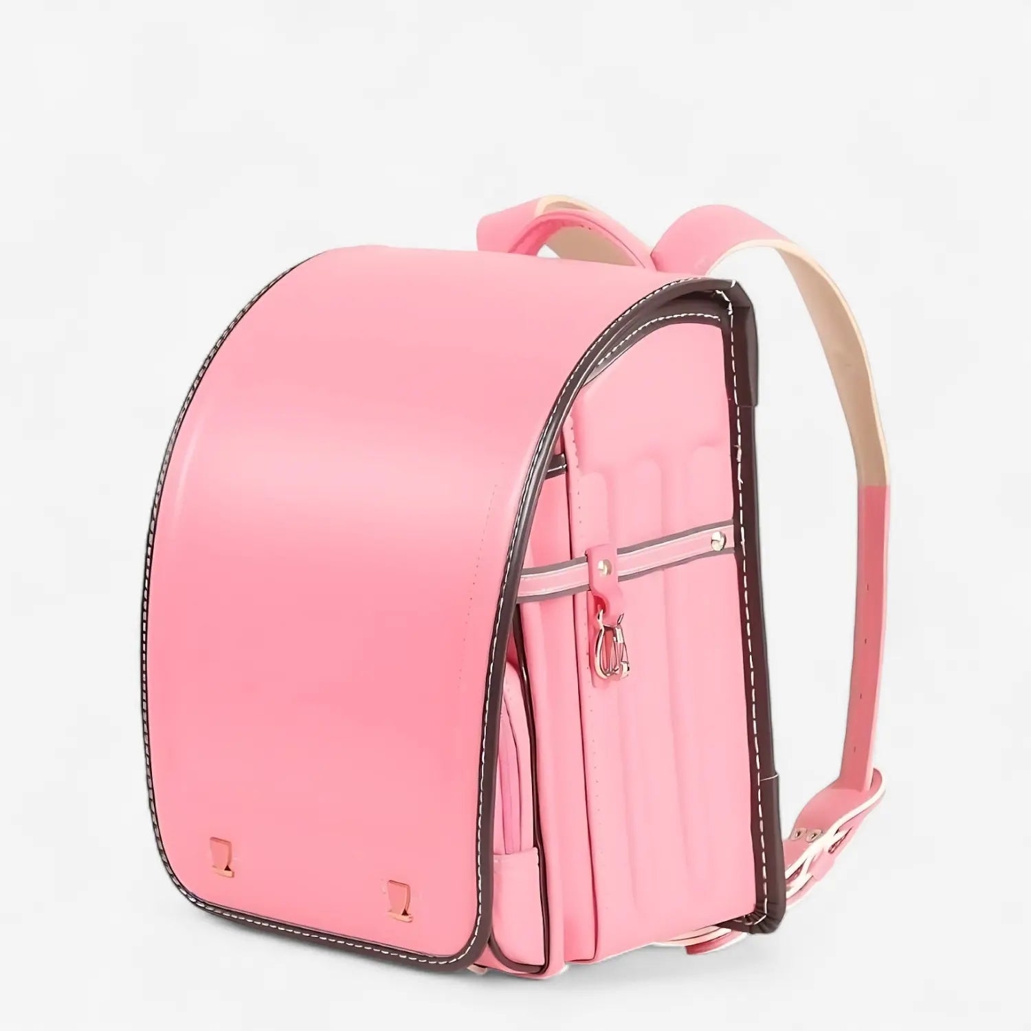 Sac Randoseru  en cuir PU rose, structure rigide japonaise