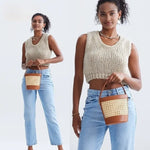 Sac seau en rotin bohème – tressé à la main & esprit naturel - Vignette | Sacs pour tous