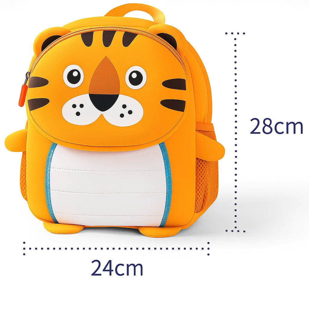 Sac à dos tigre pour enfant avec dimensions 24 cm par 28 cm