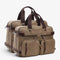 Sac en toile homme vintage avec multiples poches zippées et anses renforcées