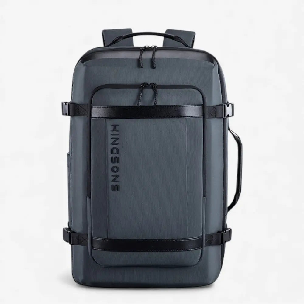 Vue avant d’un sac de voyage 17 pouces noir au design rigide et structuré