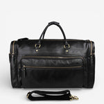 Sac de voyage cuir pleine fleur noir – Grand format structuré - Vignette | Sacs pour tous