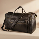 Sac de voyage cuir pleine fleur noir – Grand format structuré - Vignette | Sacs pour tous