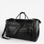 Sac de voyage cuir pleine fleur noir – Grand format structuré - Vignette | Sacs pour tous