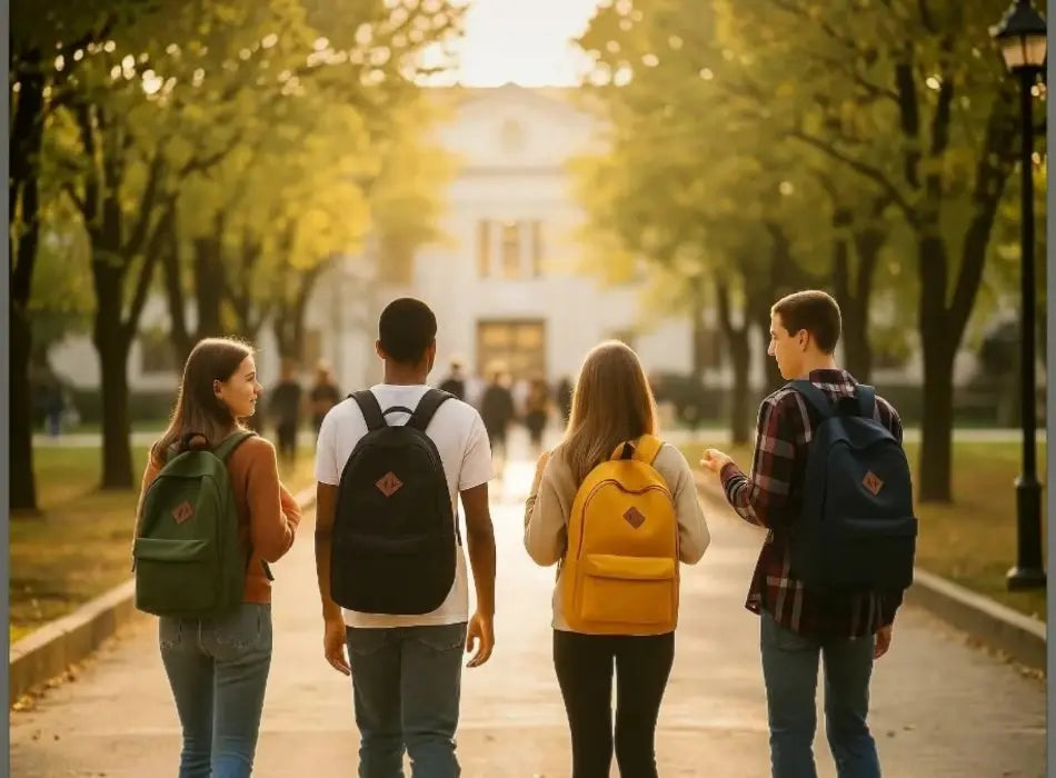 Groupe d’enfants portant des sacs à dos scolaires pour la rentrée